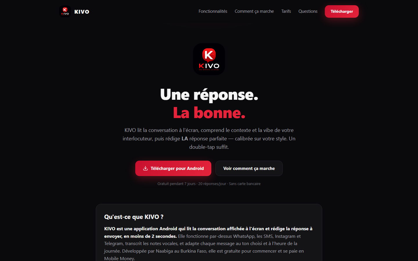 L'assistant de conversation Kivo